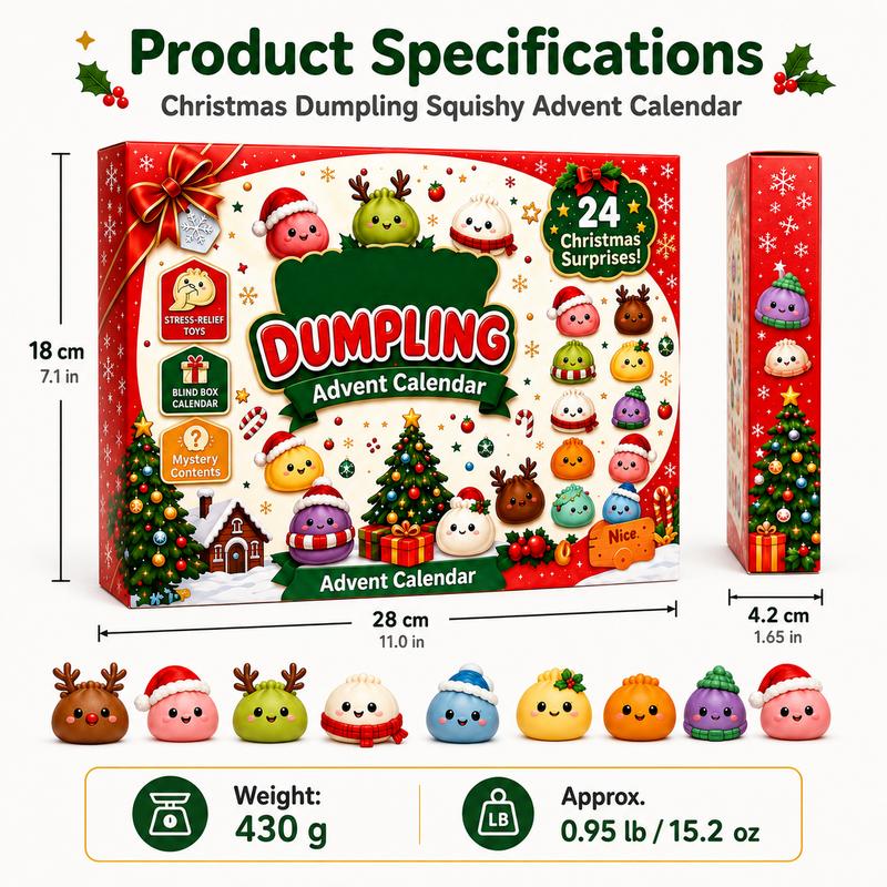 🎄 2026 Christmas Mini Squishies Advent Calendar — Dumpling Squishy Edition 🎁