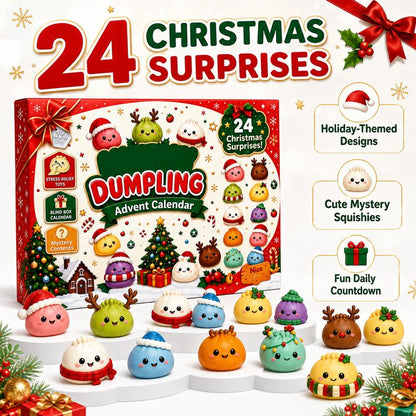 🎄 2026 Christmas Mini Squishies Advent Calendar — Dumpling Squishy Edition 🎁