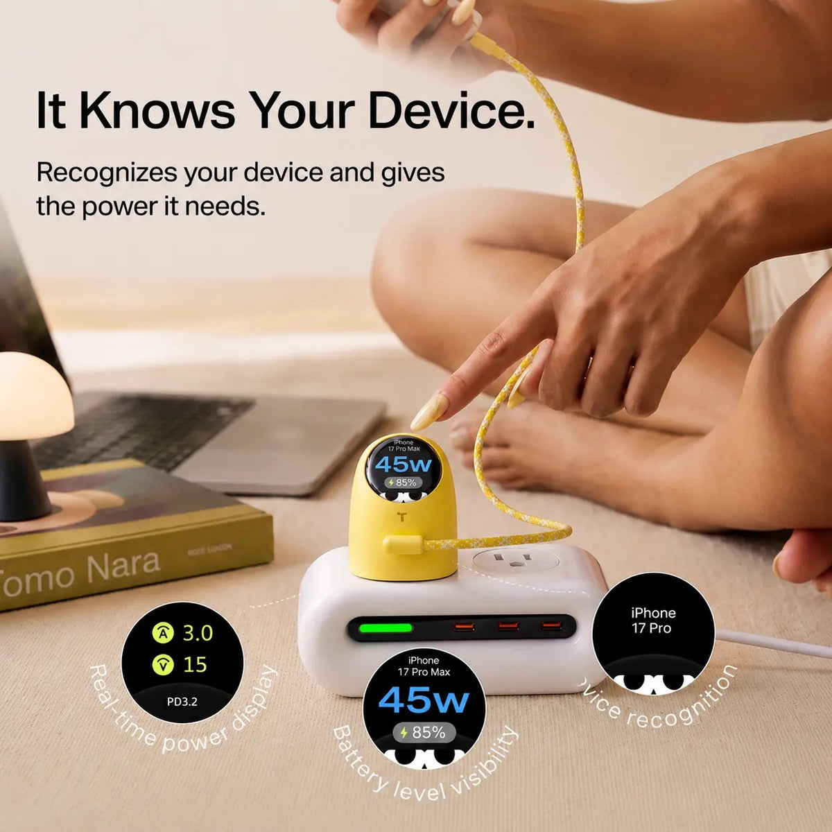 🔥Order Now & Get a FREE Charging Cable 🎁 45W Smart Display USB-C PD Fast Charger