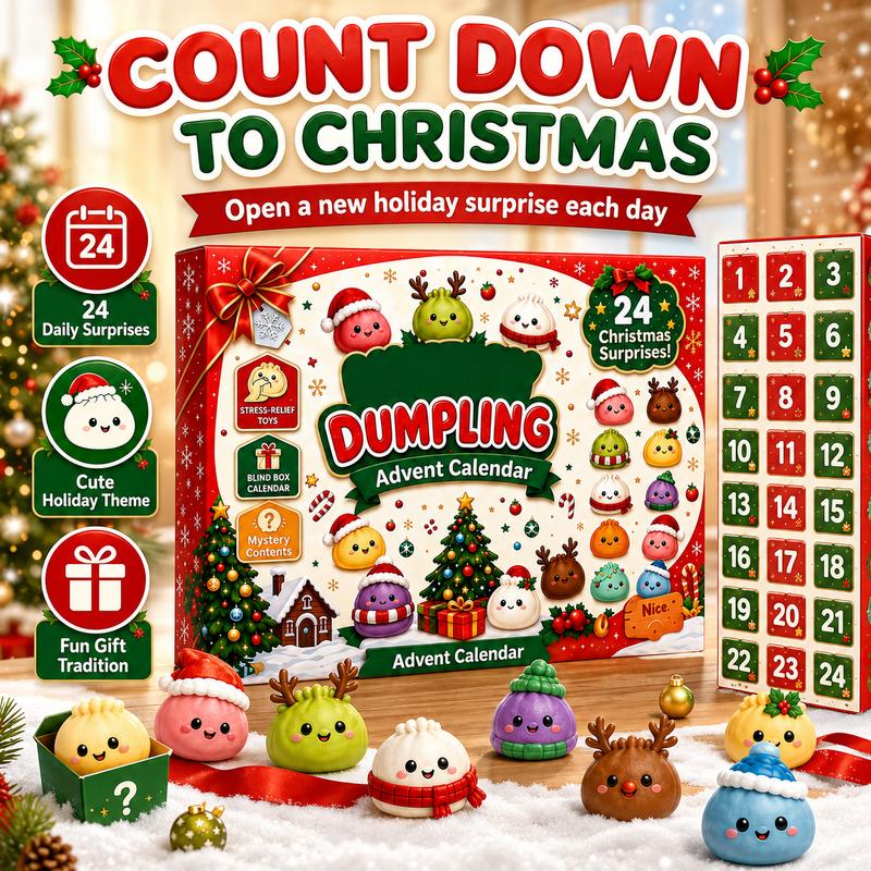 🎄 2026 Christmas Mini Squishies Advent Calendar — Dumpling Squishy Edition 🎁