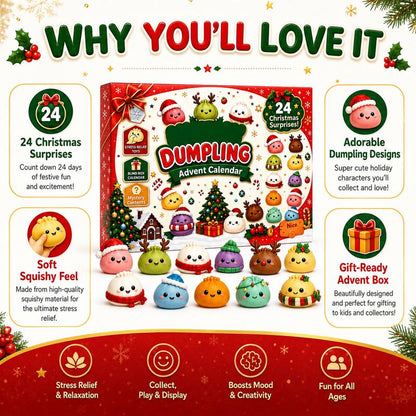 🎄 2026 Christmas Mini Squishies Advent Calendar — Dumpling Squishy Edition 🎁