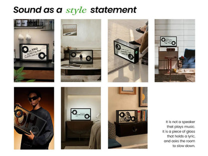 ✨ Transparent Glass Floating Lyrics Smart Speaker 🎵 Bluetooth WiFi Hi-Fi | Visual Display 🏠