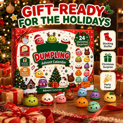🎄 2026 Christmas Mini Squishies Advent Calendar — Dumpling Squishy Edition 🎁