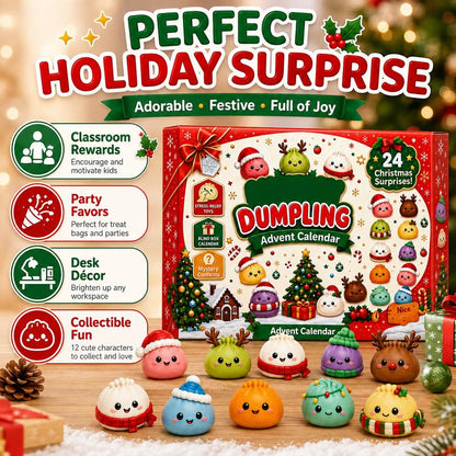 🎄 2026 Christmas Mini Squishies Advent Calendar — Dumpling Squishy Edition 🎁