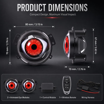 🔥 Limited Time 50% OFF😈ED Headlights with Animated Evil Eyes
