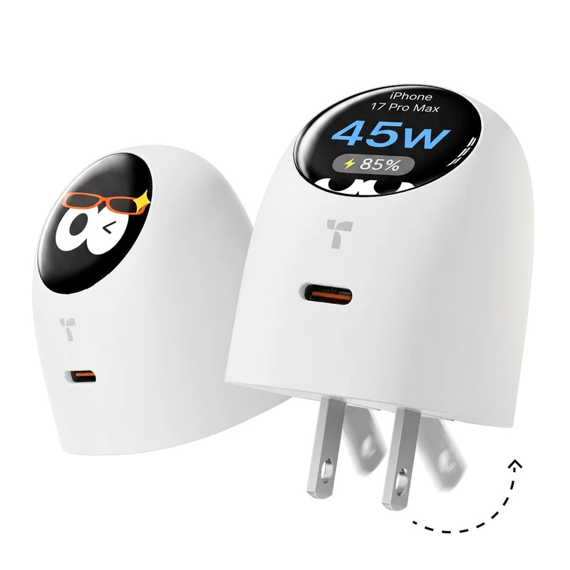 🔥Order Now & Get a FREE Charging Cable 🎁 45W Smart Display USB-C PD Fast Charger
